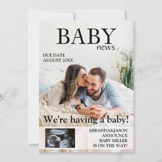 Magazine Sonogram foto zwangerschap aankondiging (Voorkant)