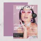 Magazine Stijlvolle foto 38e verjaardag uitnodigin Kaart (Voorkant / Achterkant)