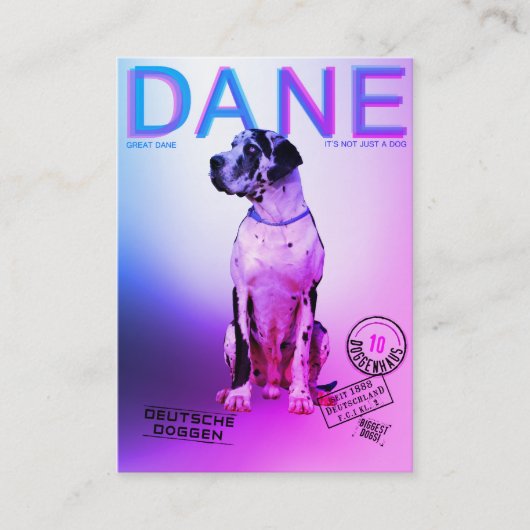 Magazine Style Great Dane Visitekaartje (Voorkant)