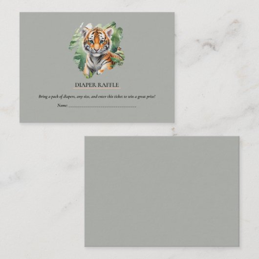 Magazine Style Wild Safari schattig Tijger baby sh Informatiekaartje (Voorkant / Achterkant)