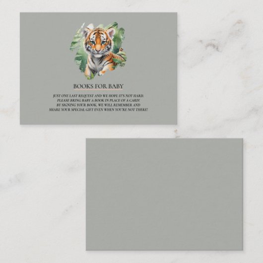 Magazine Style Wild Safari schattig Tijger baby sh Informatiekaartje (Voorkant / Achterkant)
