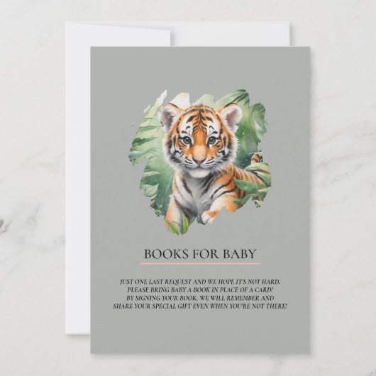 Magazine Style Wild Safari schattig Tijger baby sh Kaart (Achterkant)