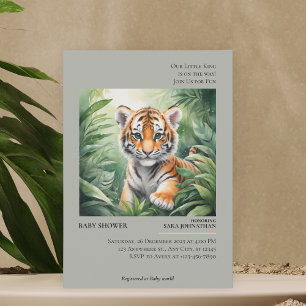 Magazine Style Wild Safari schattig Tijger baby sh Kaart