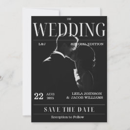 Magazine Unieke Leuke Foto Save the Date Wedding Kaart