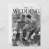 Magazine Unique Newspaper Wedding Save the Date Kaart (Voorkant)