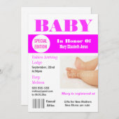 Magazine voor babymeisjes PERSONALIZE Kaart (Voorkant / Achterkant)