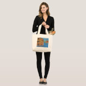 Magda art grote tote bag (Voorkant (model))