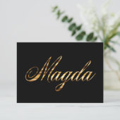 Magda gold Design Lettering Karte (Staand voorkant)