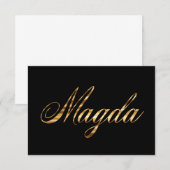 Magda gold Design Lettering Karte (Voorkant / Achterkant)
