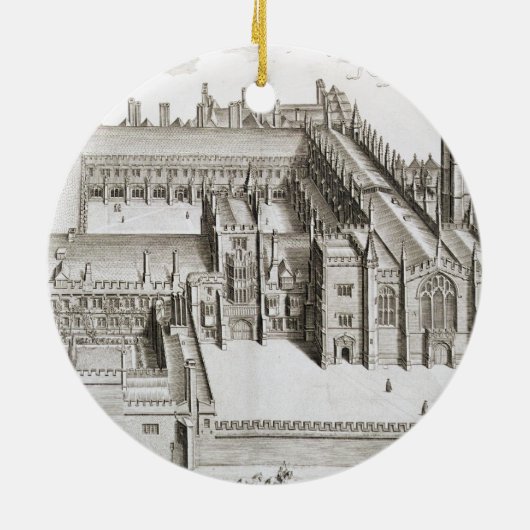 Magdalen College, Oxford, uit 'Oxonia Illustrata' Keramisch Ornament (Achterkant)