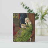 Magdalen in groene lezing briefkaart (Staand voorkant)