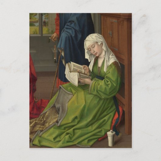 Magdalen in groene lezing briefkaart (Voorkant)