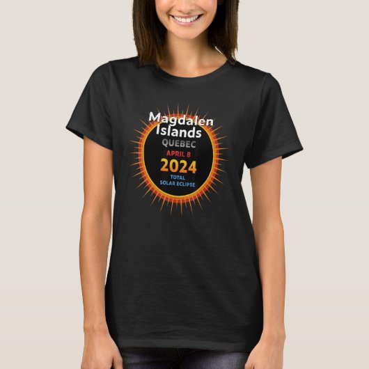 Magdalen Islands Quebec QC Total Solar Eclipse 202 T-shirt (Voorkant)