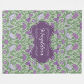 Magdalena Thistle en vogels Art Nouveau Bloemen Fleece Deken (Voorkant (Horizontaal))