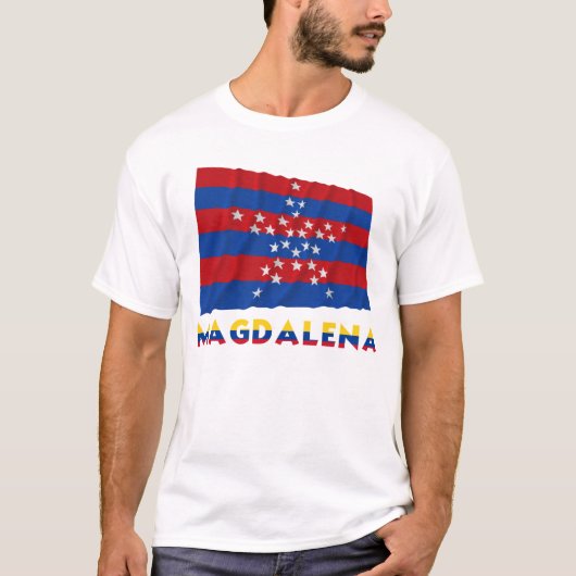 Magdalena Waving Flag met naam T-shirt (Voorkant)