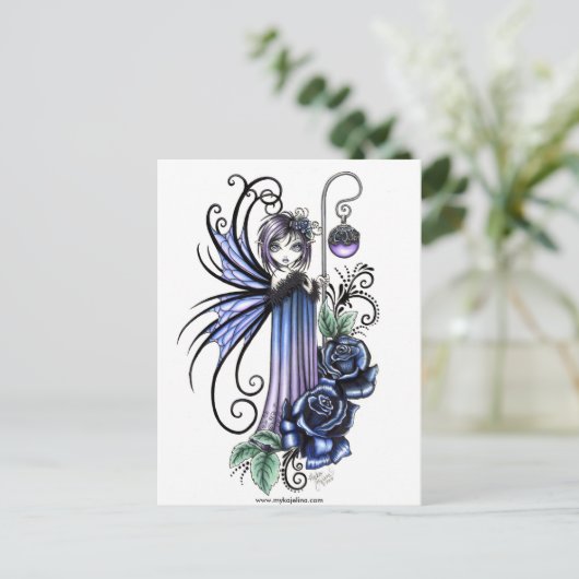 Magdalene Blue Roos Fairy Briefkaart (Staand voorkant)