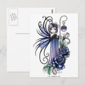 Magdalene Blue Roos Fairy Briefkaart (Voorkant / Achterkant)