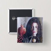 MAGDALENE EN POMEGRANAAT VIERKANTE BUTTON 5,1 CM (Voorkant /achterkant)