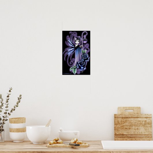 "Magdalene" Gothic Blue Roos Fairy Posters (Keuken)