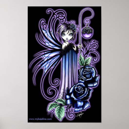 "Magdalene" Gothic Blue Roos Fairy Posters (Voorkant)