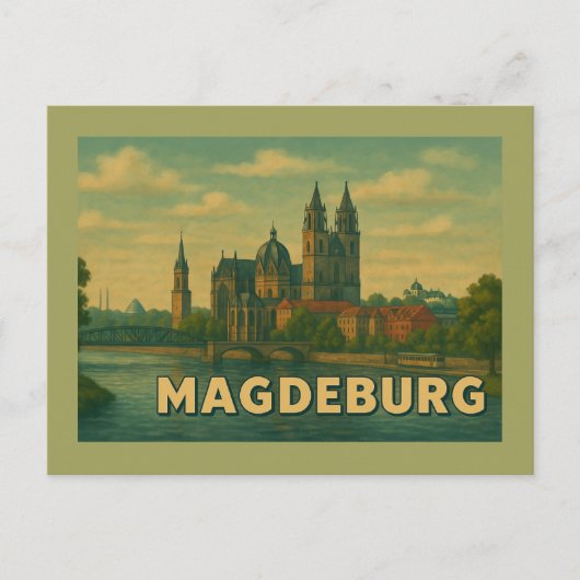 Magdeburg Duitsland Stad Kunst Briefkaart (Voorkant)