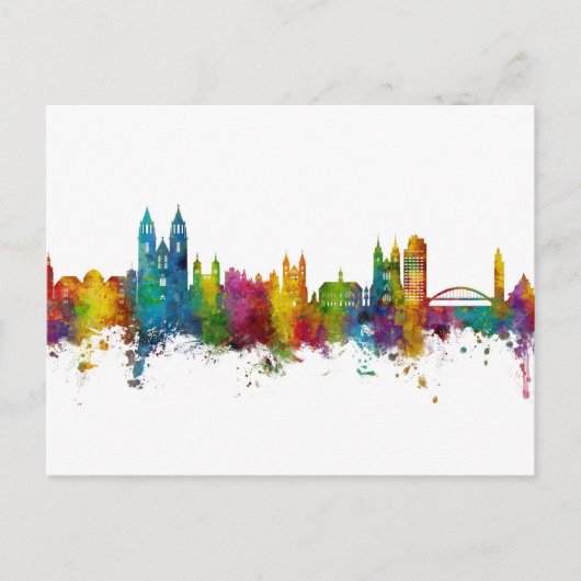 Magdeburg Germany Skyline Briefkaart (Voorkant)