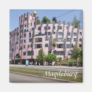 Magdeburg Hunderwasser Grüne Zitadelle foto Magneet