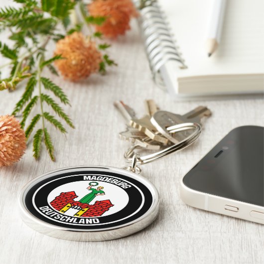 Magdeburg Round Emblem Sleutelhanger (Zijkant)