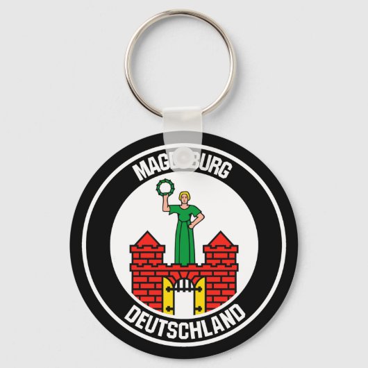 Magdeburg Round Emblem Sleutelhanger (Voorkant)