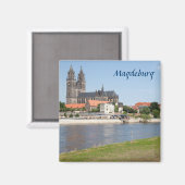Magdeburg uitzicht foto magneet (Voorkant / Achterkant)