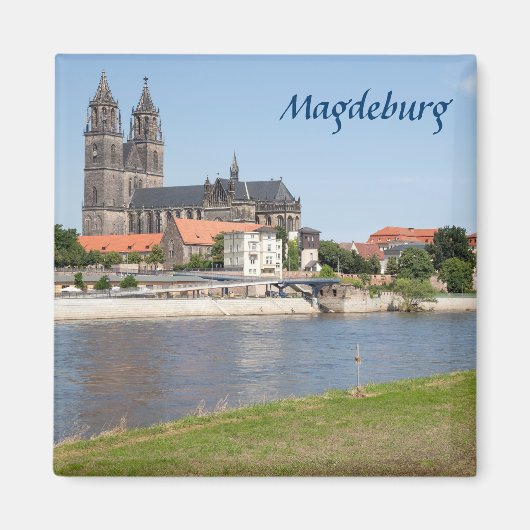 Magdeburg uitzicht foto magneet (Voorkant)