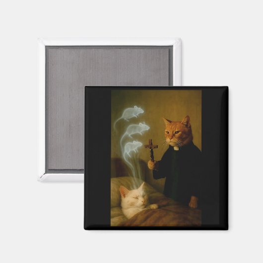 Mage Cat Meme Cat Exorcism Mouse Funny Fantasy Hum Magneet (Voorkant / Achterkant)