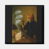 Mage Cat Meme Cat Exorcism Mouse Funny Fantasy Hum Magneet (Voorkant)