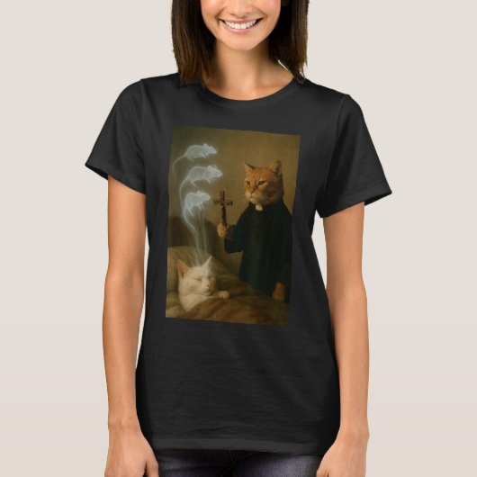 Mage Cat Meme Cat Exorcism Mouse Funny Fantasy Hum T-shirt (Voorkant)