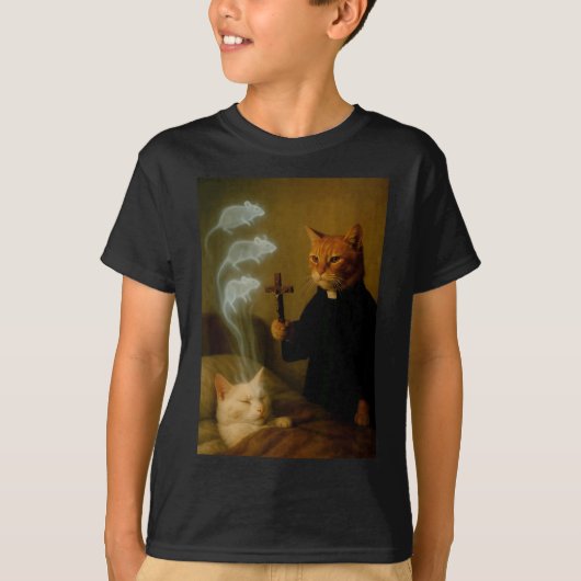 Mage Cat Meme Cat Exorcism Mouse Funny Fantasy Hum T-shirt (Voorkant)