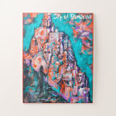 Mage en de stad Shadows Fantasy Art Legpuzzel (Verticaal)