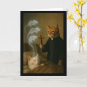 Mage Kat Meme Kat Exorcisme Muis Grappige Fantasy Kaart (Gele Bloem)