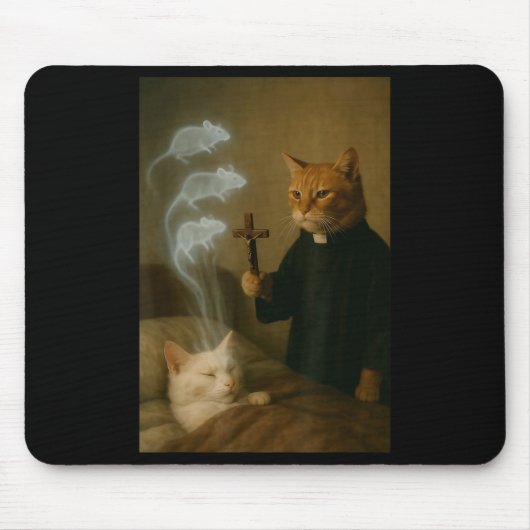 Mage Kat Meme Kat Exorcisme Muis Grappige Fantasy Muismat (Voorkant)