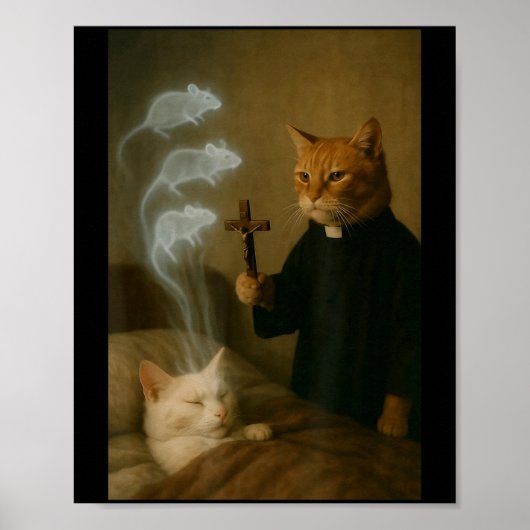 Mage Kat Meme Kat Exorcisme Muis Grappige Fantasy Poster (Voorkant)