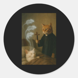 Mage Kat Meme Kat Exorcisme Muis Grappige Fantasy Ronde Sticker