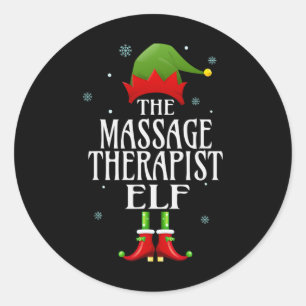 Mage Therapeut Elf Xmas Grappig Familie Matching C Ronde Sticker