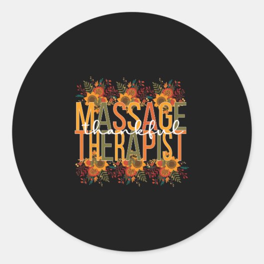 Mage Therapist Thanksgiving Mage Therapie Ronde Sticker (Voorkant)