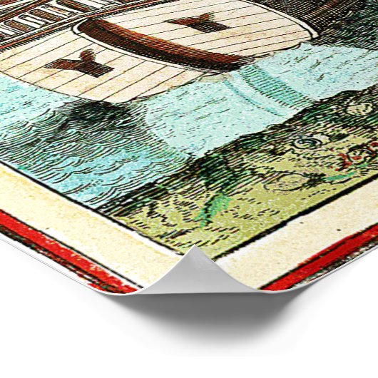 Magellan Journey Flat Earth Map Poster (Hoek)