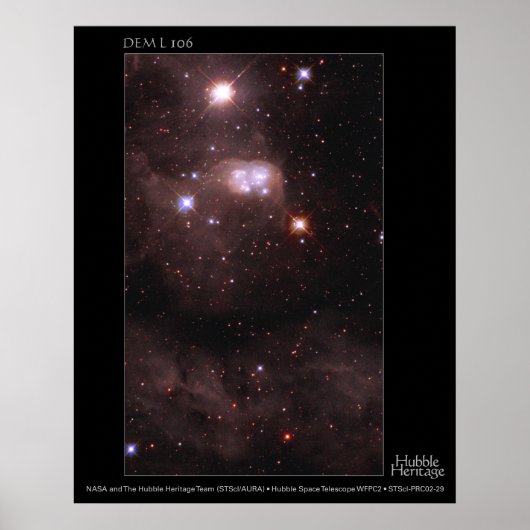 Magellanic Cloud DEM L 106 Hubble Telescope Poster (Voorkant)
