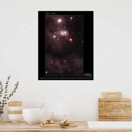 Magellanic Cloud DEM L 106 Hubble Telescope Poster (Keuken)