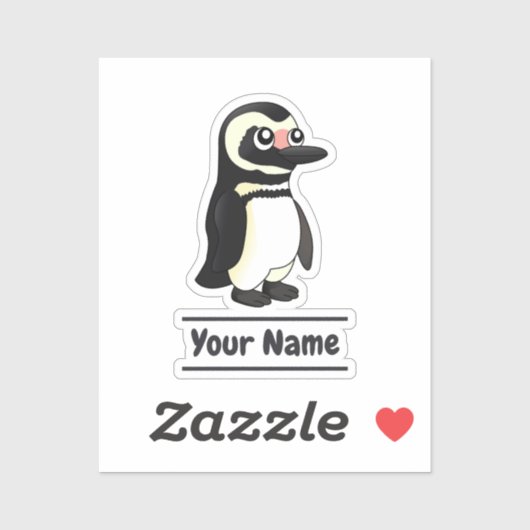 Magellanic Penguin cartoon met aangepaste tekst Sticker (Vel)