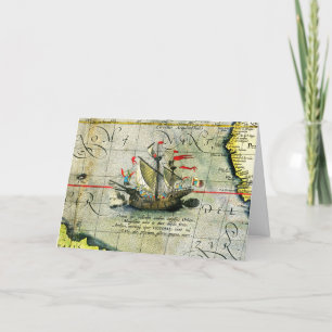 Magellans schip Victoria, Antiek kaart Stille Ocea