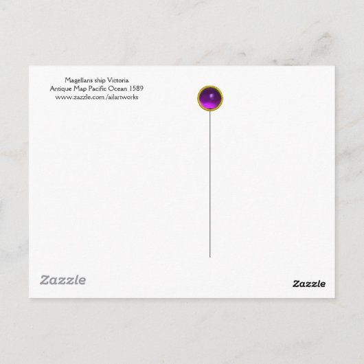 Magellans schip Victoria, Antiek kaart Stille Ocea (Achterkant)