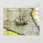 Magellans schip Victoria, Antiek kaart Stille Ocea (Voorkant)