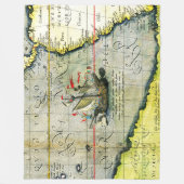 Magellans schip Victoria, Antiek kaart Stille Ocea Fleece Deken (Voorkant)